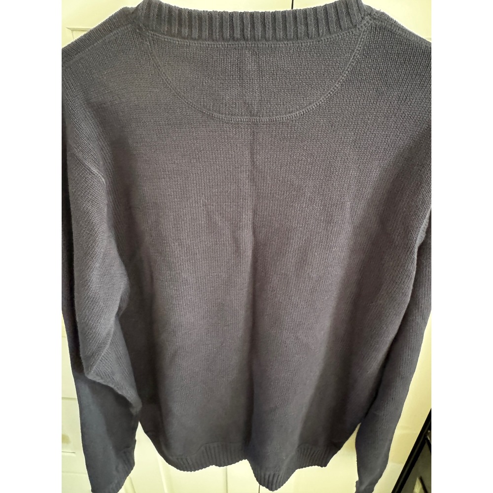 Eddie Bauer Mens Navy Blue Cotton Crew Neck Sweater L‎ G - Picture 4 of 4